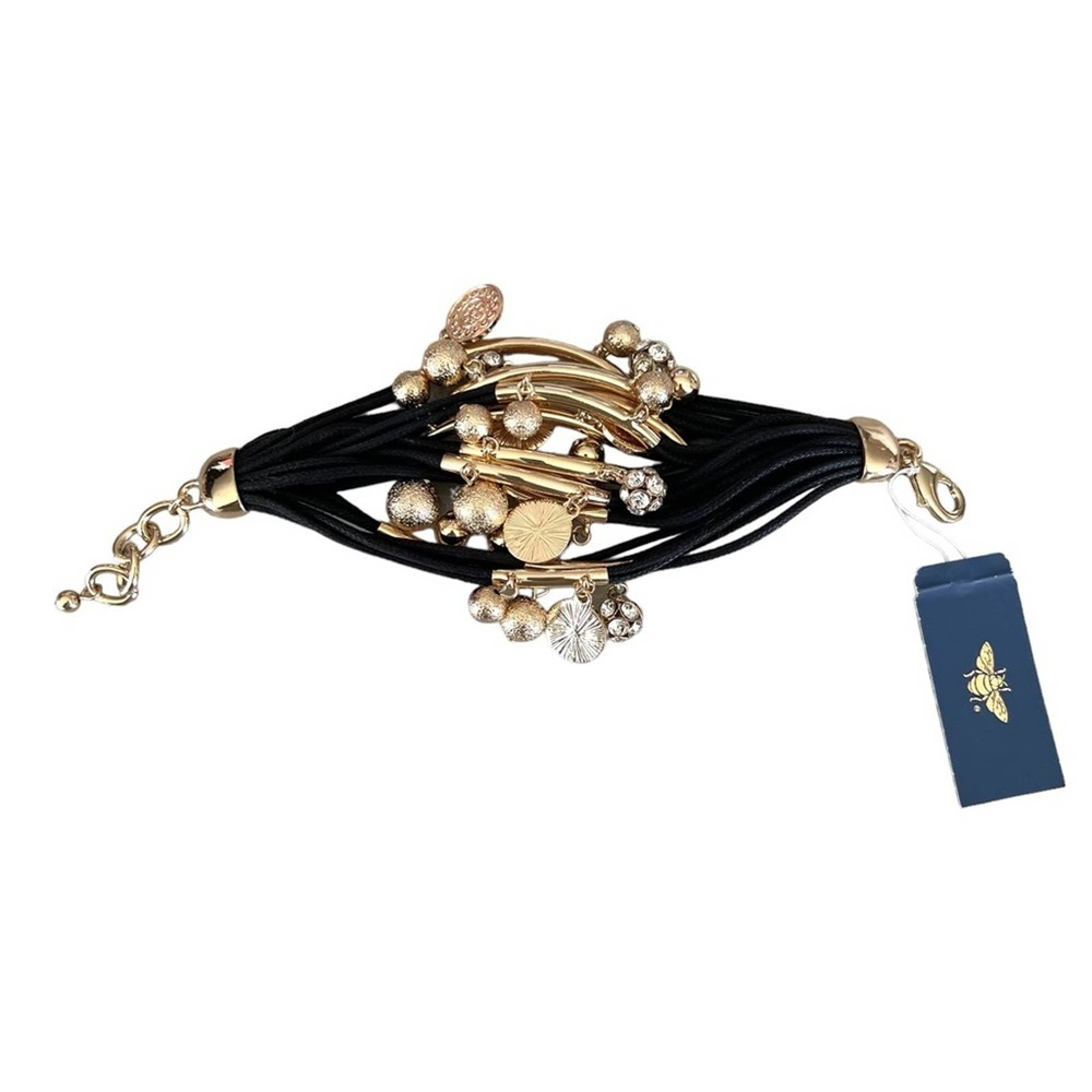 Formal blank and gold tone chunky bracelet NWT
